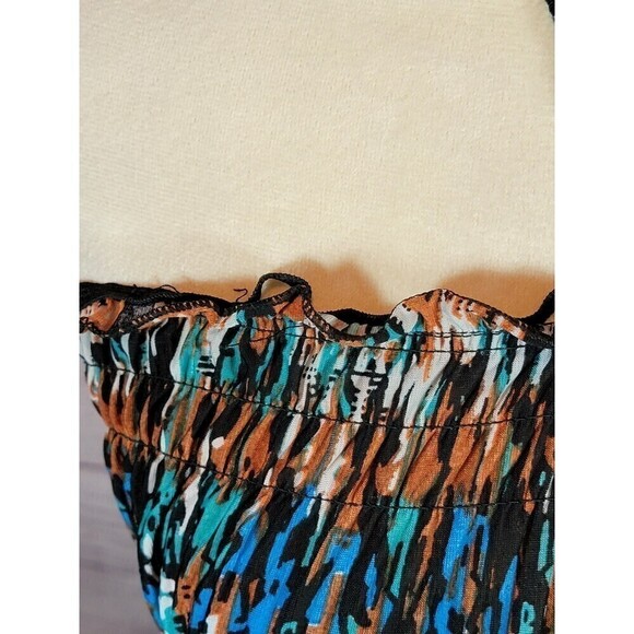 LOVE by Chesley Tie Maxi Dress Multi-colored Size Medium - Picture 8 of 9